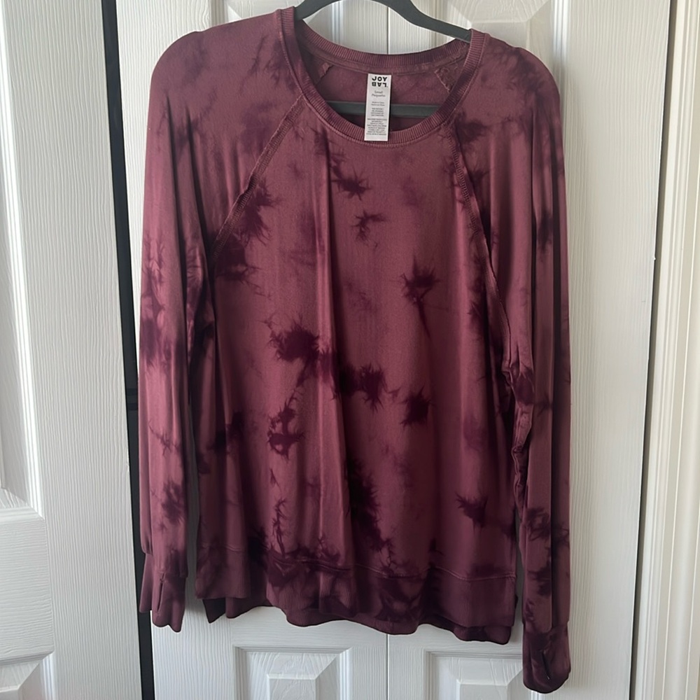 Joy Lab Purple Tide-dye LS